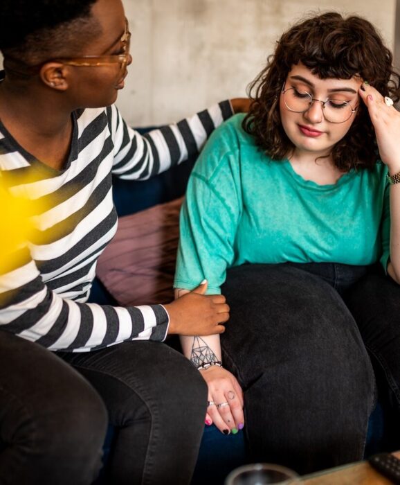 A friend comforting another person aspect ratio 303 367 4