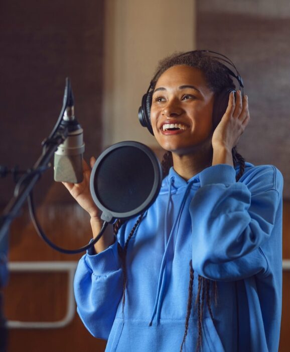 Actor providing a voice over aspect ratio 303 367