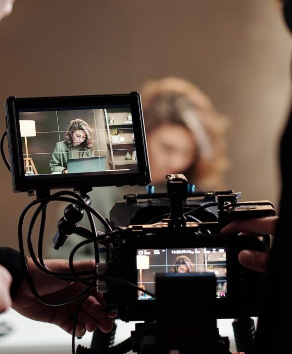 Actor through the view of a camera aspect ratio 303 367
