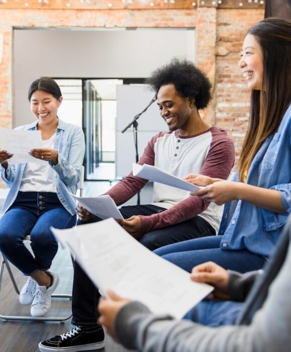 Actors reading script aspect ratio 303 367