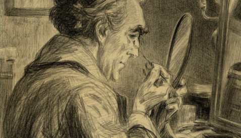 Sir Henry Irving Making up for a Performance Paul Renouard 1845 1924. Original drawing used here by kind permission of The Art Archive and The Garrick Club aspect ratio 564 324 1